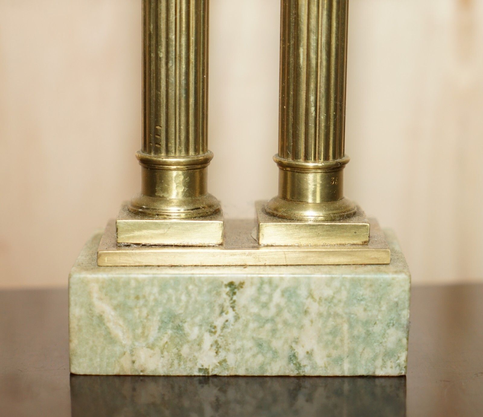 1950.0 Fine Antique Victorian Marble & Brass Roman Grand Tour Statue Columns Pillars photo