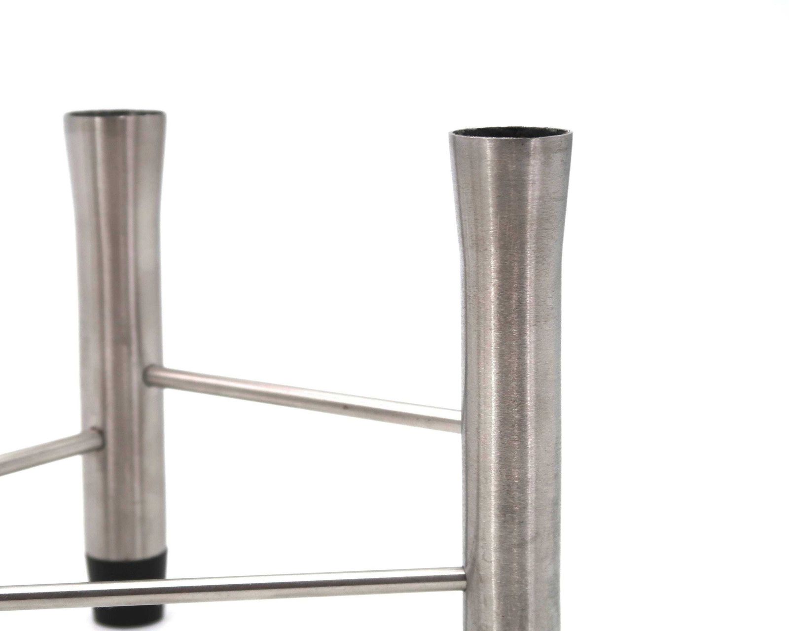 Pair Of Tripod Stainless Steel Candleholders, 1970s / Candlestick, Candle Holder, Danish, Scandivanian, Home Decor photo 162.0