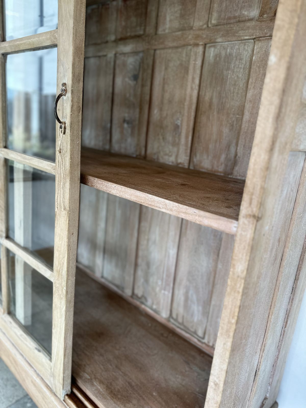 Furniture Made By Hand From Teak Wood Large Light Wooden Sliding Cabinet 2.1m photo