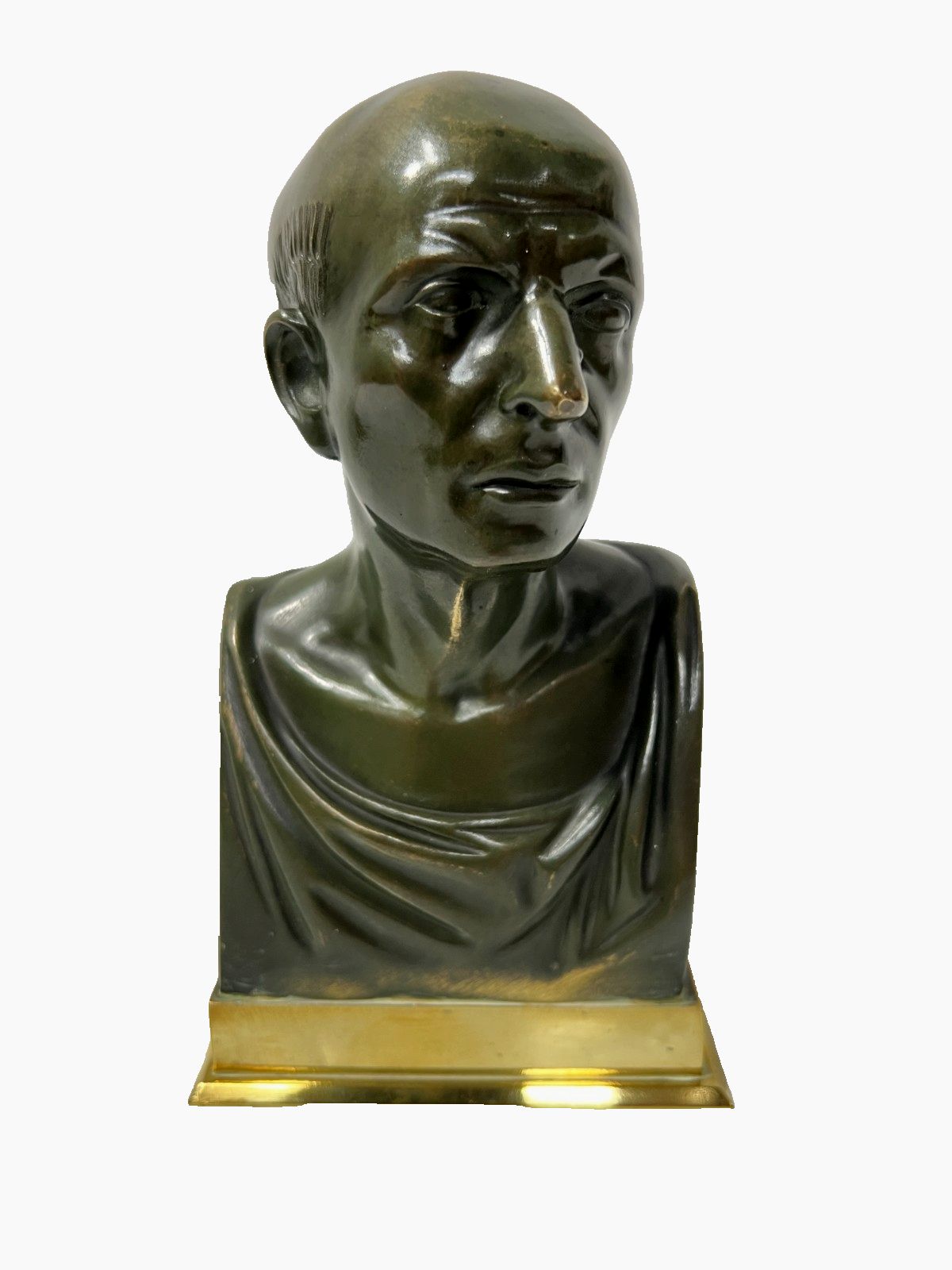 Bronze Bust Of Cicero With Brown Patina 20th Century photo buy