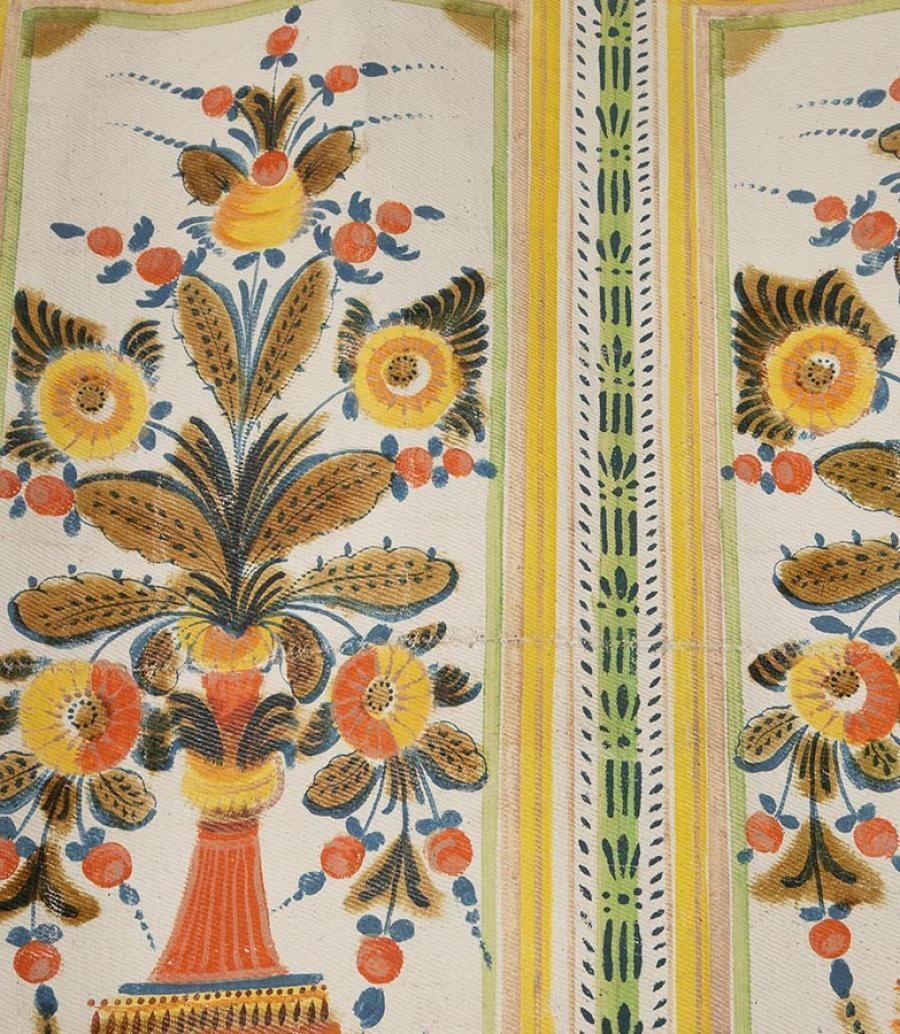 Large 19th Century Swedish Folk Art Fabric Wall Hanging photo 5800.0