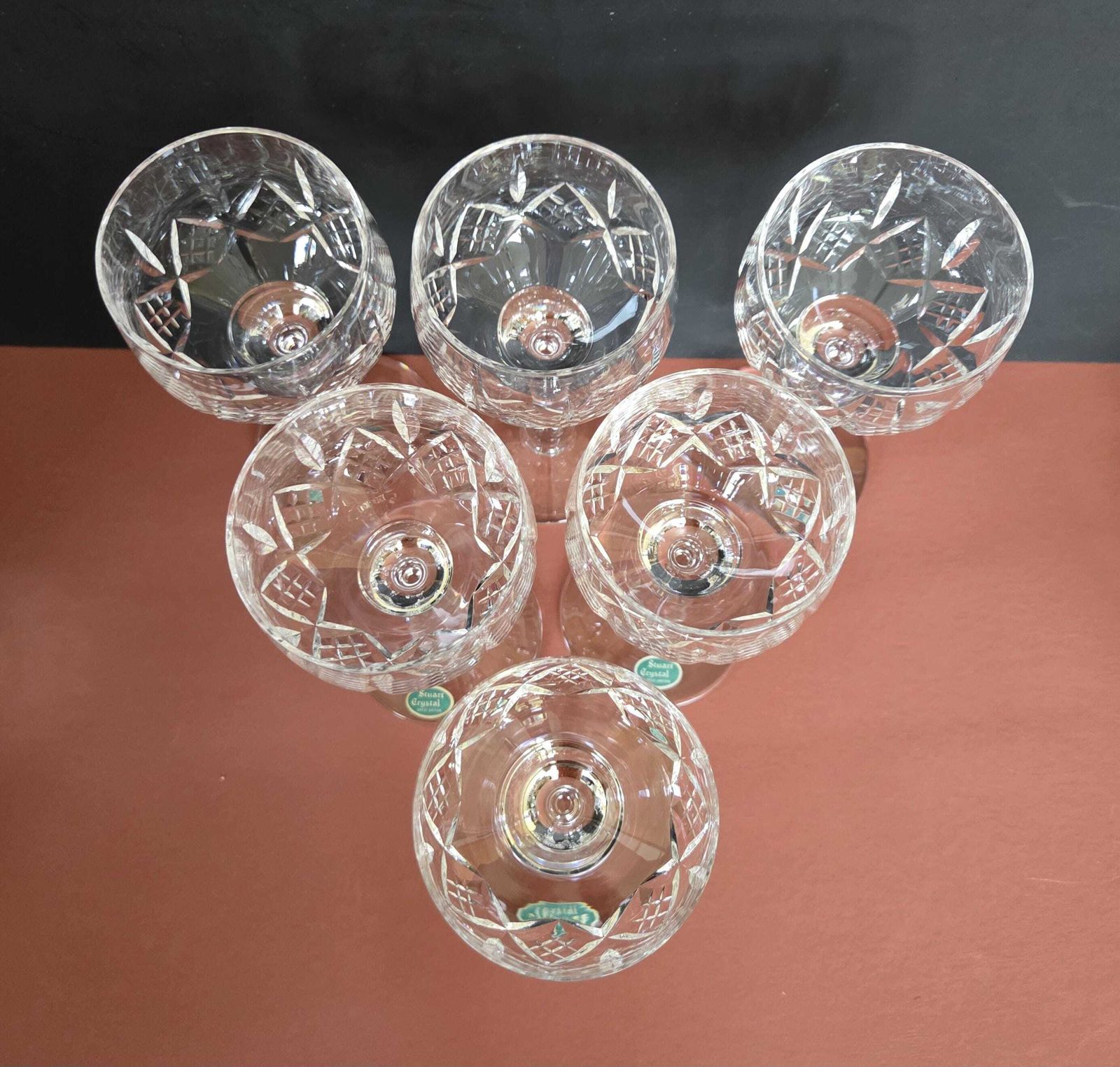 Set Of 6 Vintage Stuart Crystal Glengarry 150ml Hock Wine Glasses, 1970s photo buy