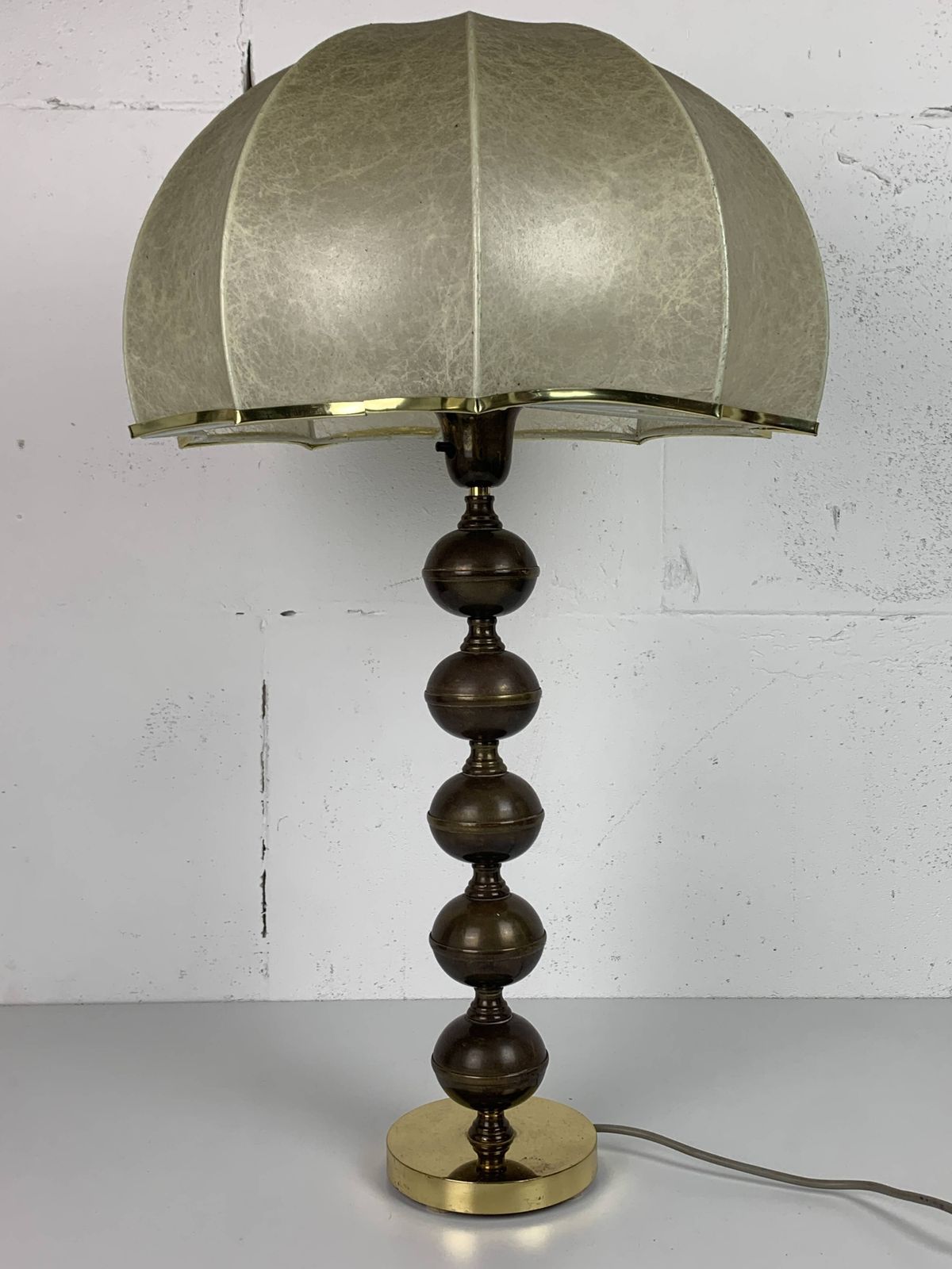 Midcentury Scandinavian Brass Cocoon Mushroom Lamp, Borens, Sweden 1960s photo furniture
