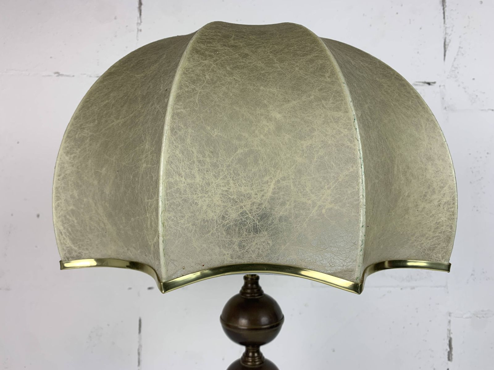 Lighting Midcentury Scandinavian Brass Cocoon Mushroom Lamp, Borens, Sweden 1960s photo