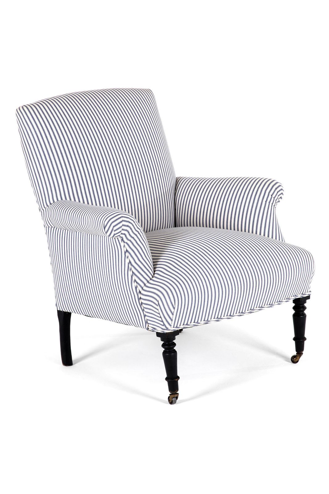 French Armchair In Princeton Ticking photo furniture