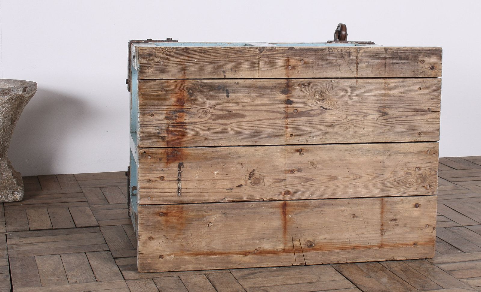 photo vinterior Small Rustic Patina Duck Egg Blue Industrial Bakery Worktop Table