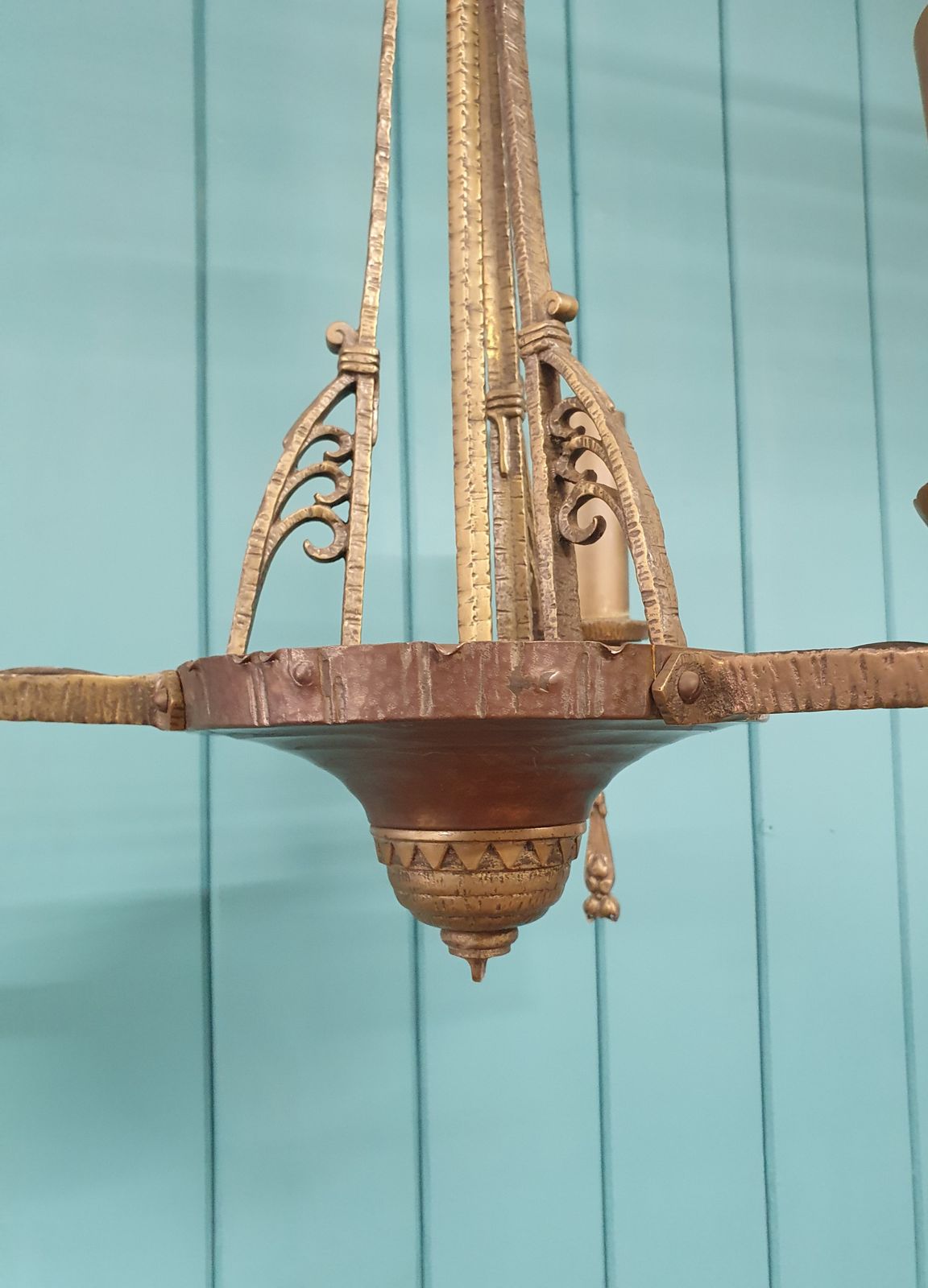 Small Deco Three Arm Chandelier photo furniture