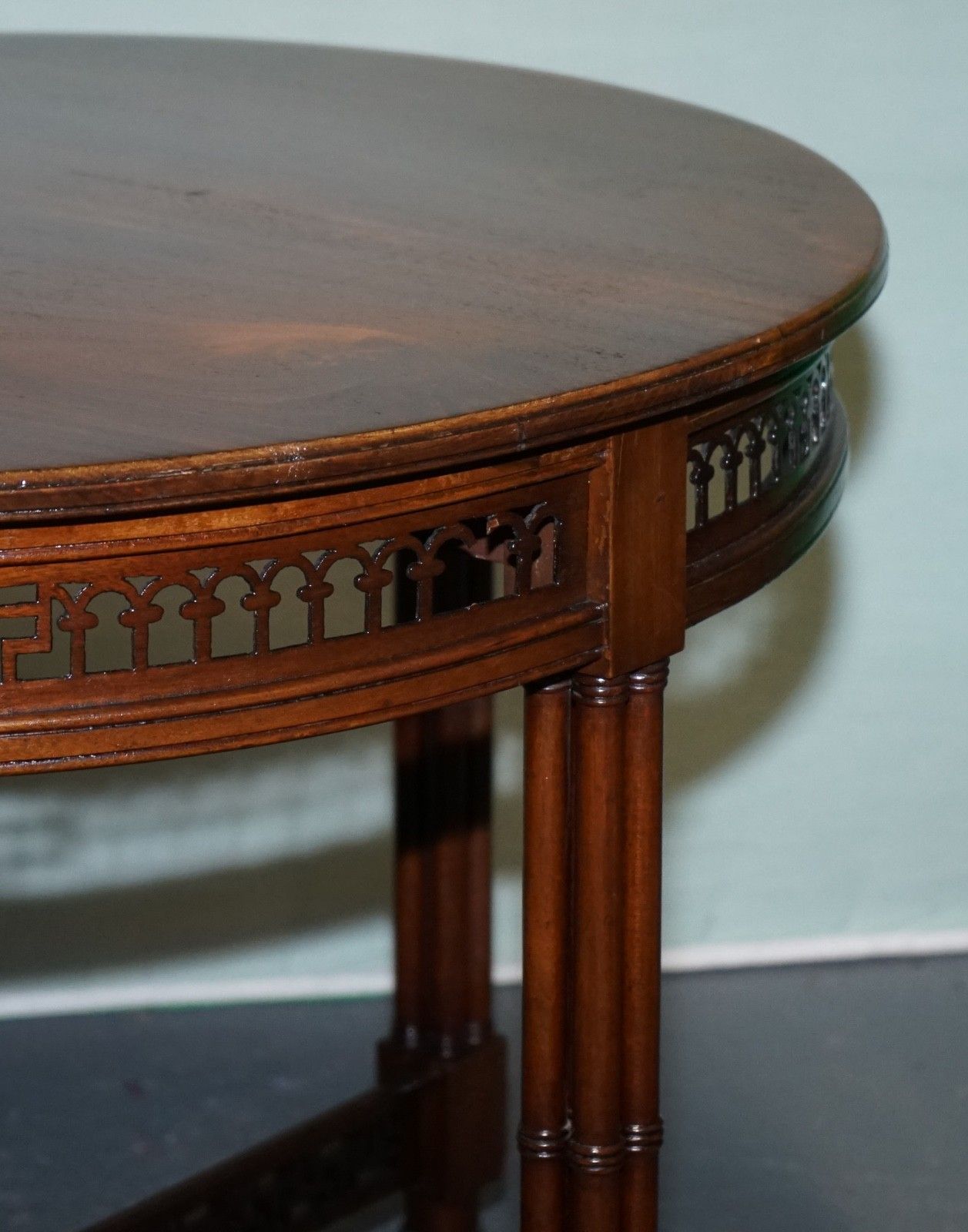 Late 19th Century Chippendale Style Round Occasional Table And Carved Stretchers photo for sale