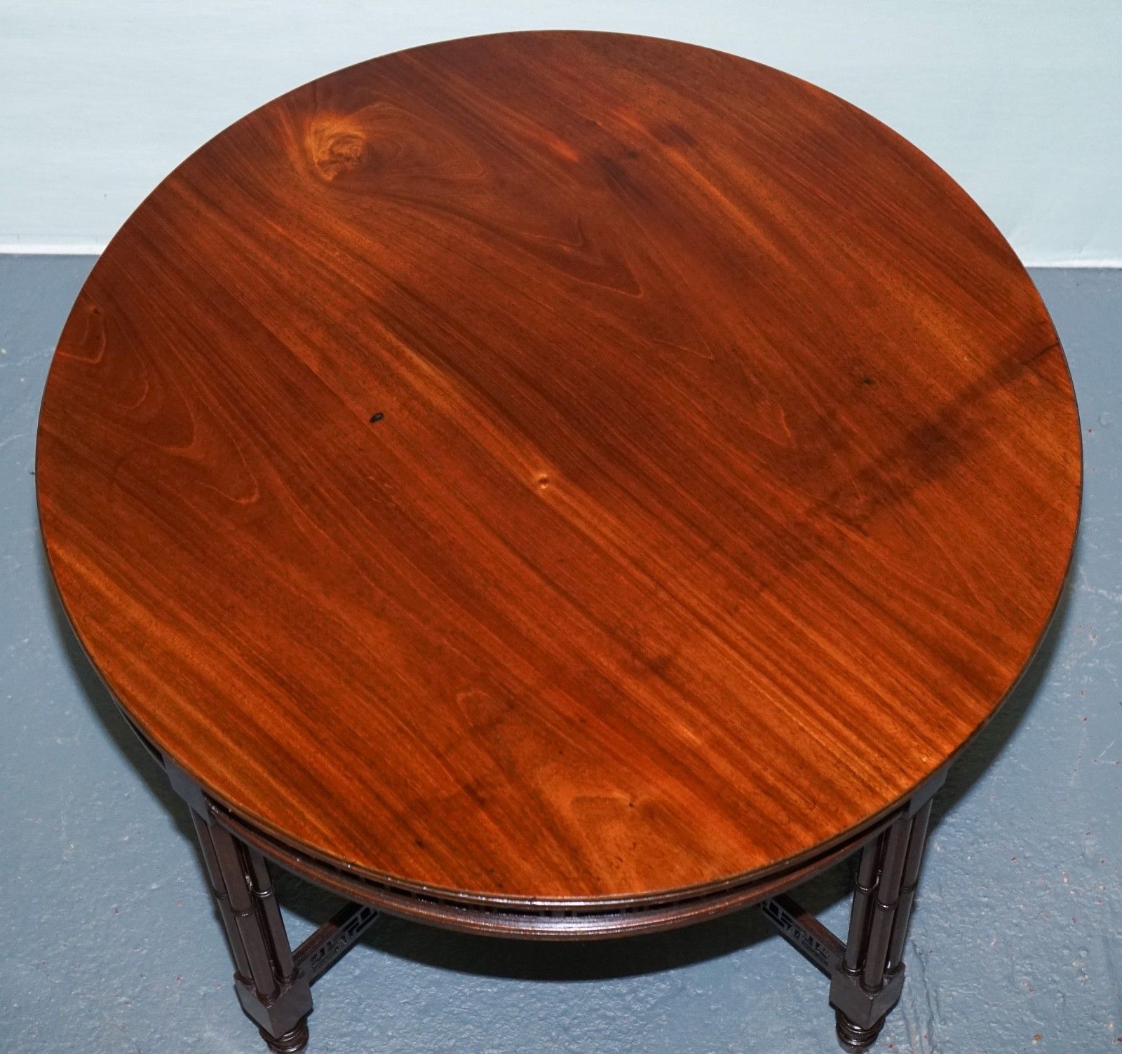 photo for sale Late 19th Century Chippendale Style Round Occasional Table And Carved Stretchers