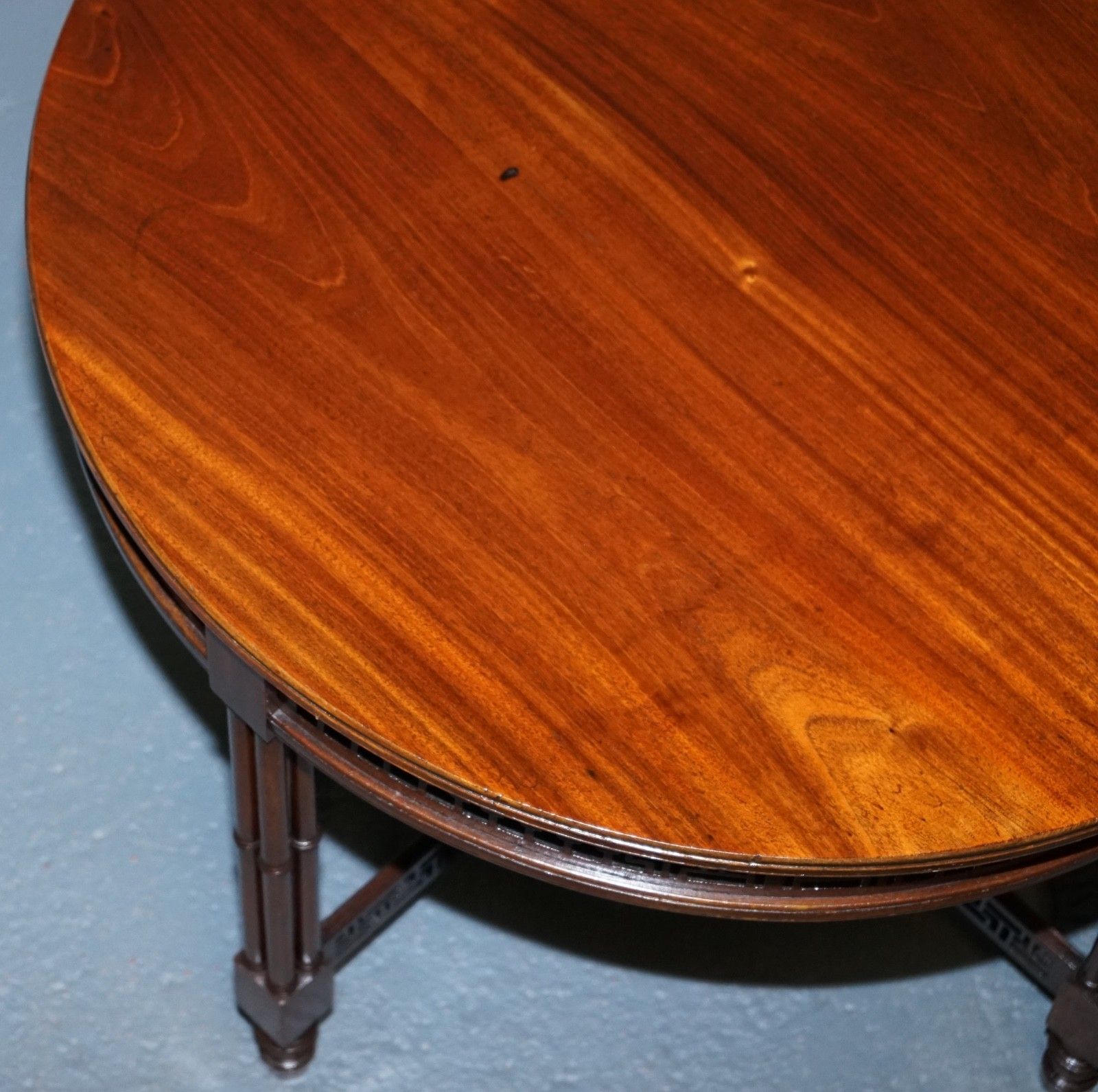 750.0 Late 19th Century Chippendale Style Round Occasional Table And Carved Stretchers photo