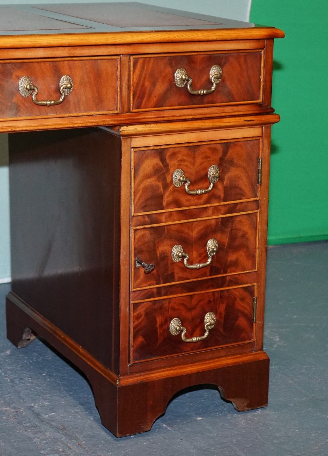 Maple Waring & Gillow Twin Pedestal Desk With Leather Top photo buy