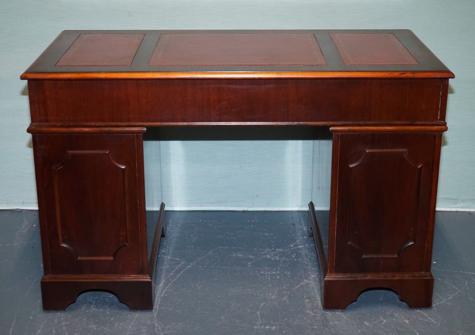 photo buy Maple Waring & Gillow Twin Pedestal Desk With Leather Top