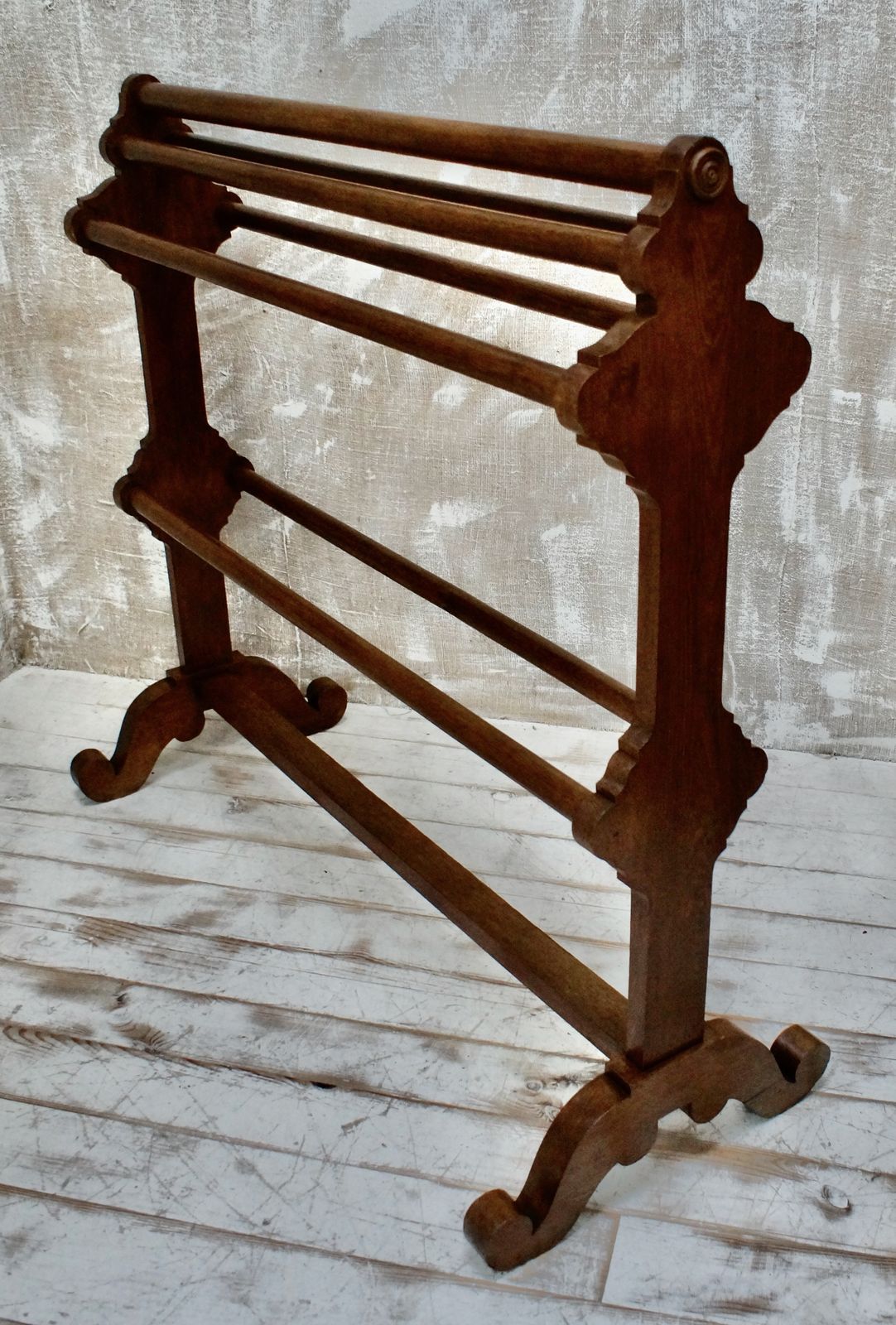 Large Victorian Mahogany Towel Rail photo vintage