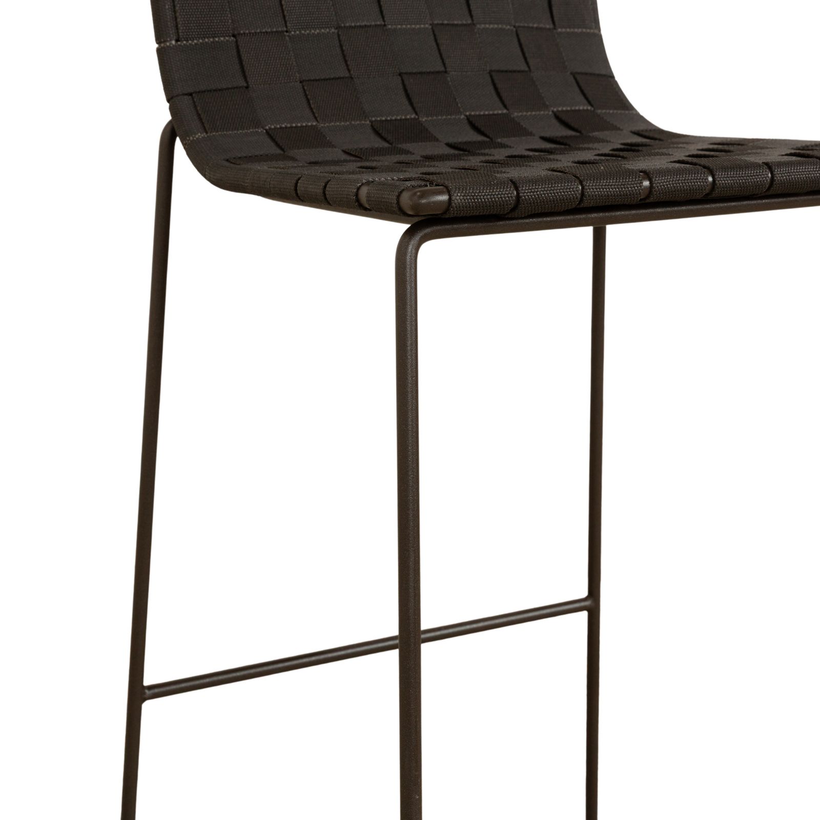 Andreu World Trenza Metal Fabric Wicker High Chair Black Grey Anthracite Outdoor photo 558.0