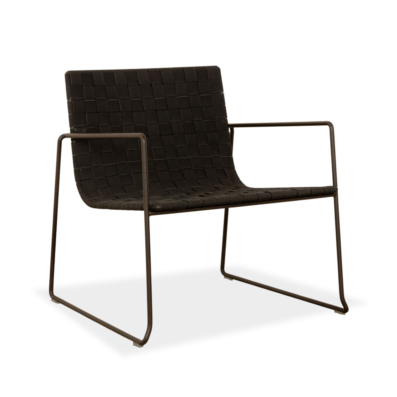 Andreu World Trenza Metal Armchair Black Dark Brown Outdoor