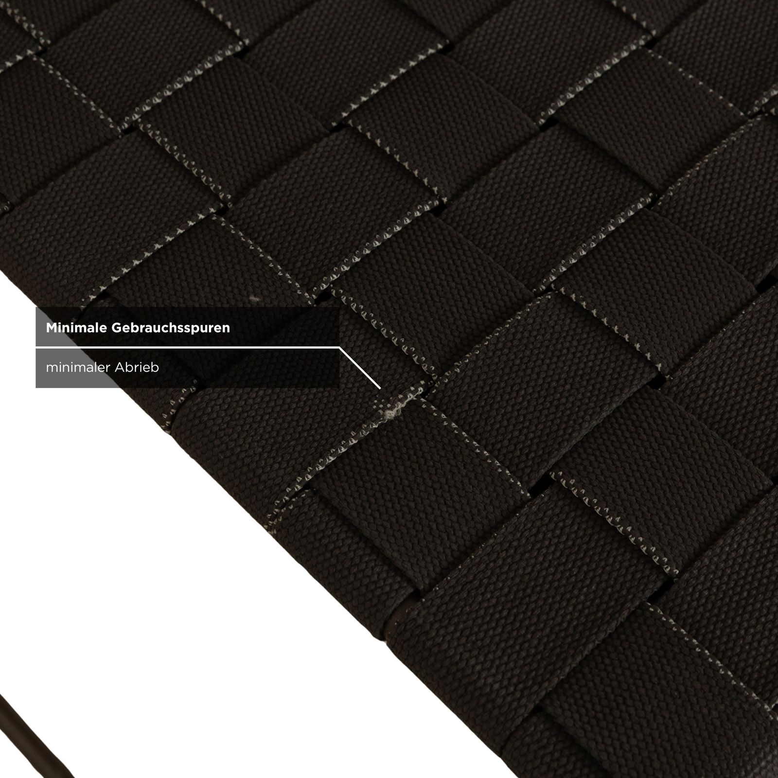 Fauteuil outdoor Andreu World Trenza en métal et tissu tressé, noir, gris anthracite photo Mobilier