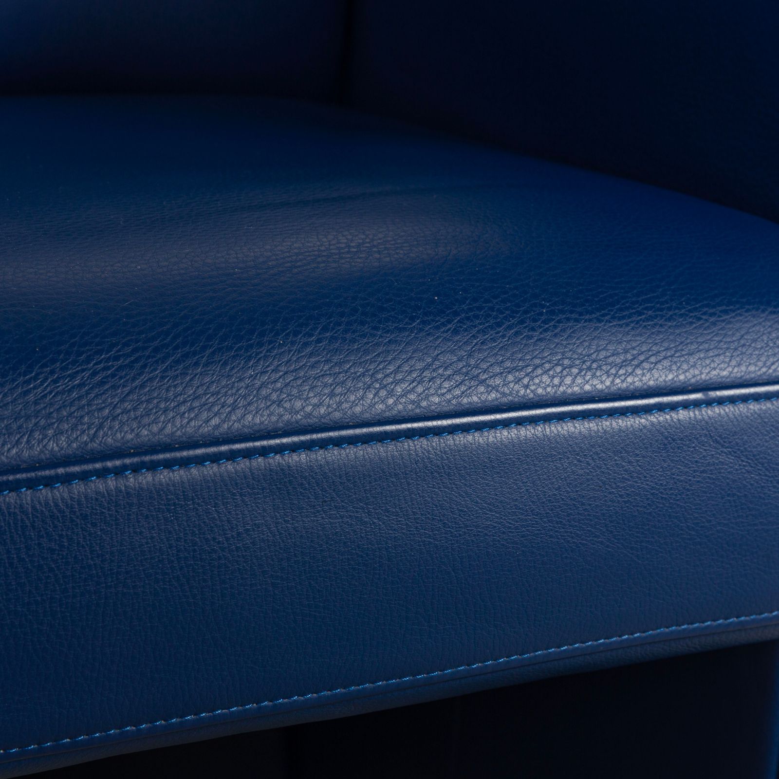 Rolf Benz Leren Fauteuil Blauwe Wielen photo for sale
