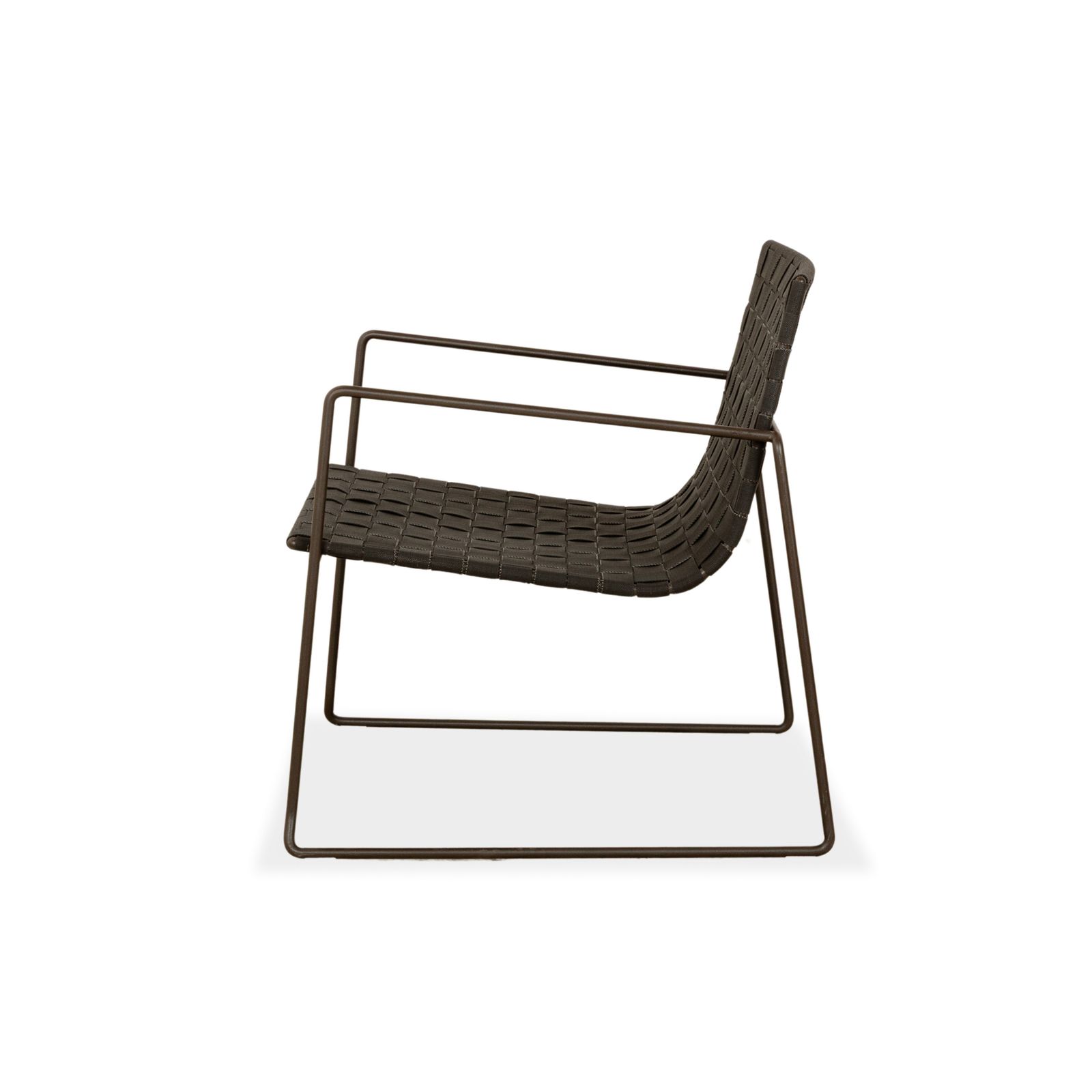 photo furniture Fauteuil outdoor Andreu World Trenza en métal, noir brun foncé