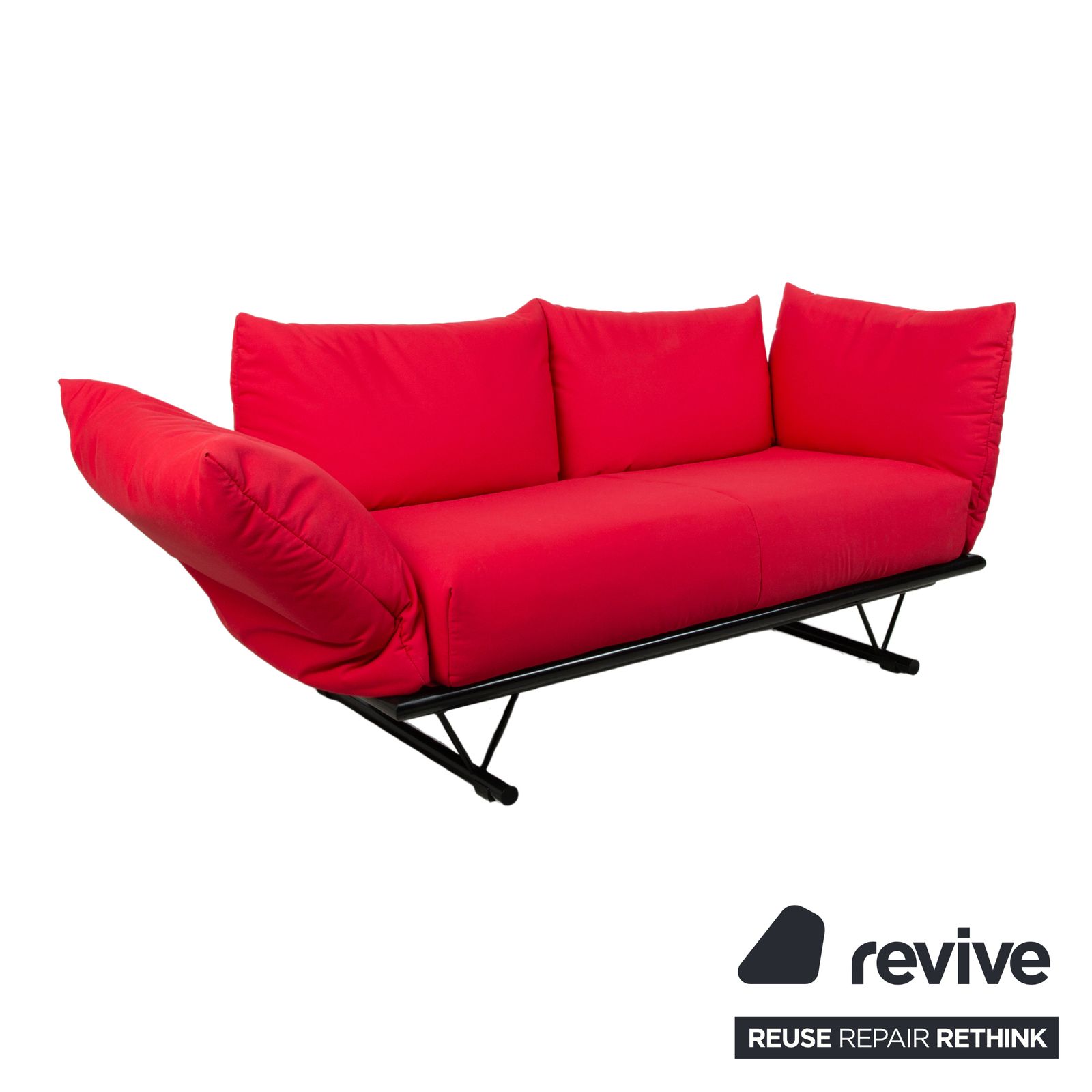 Ligne Roset Prao Fabric Two Seater Sofa Red Manual Function photo Furniture