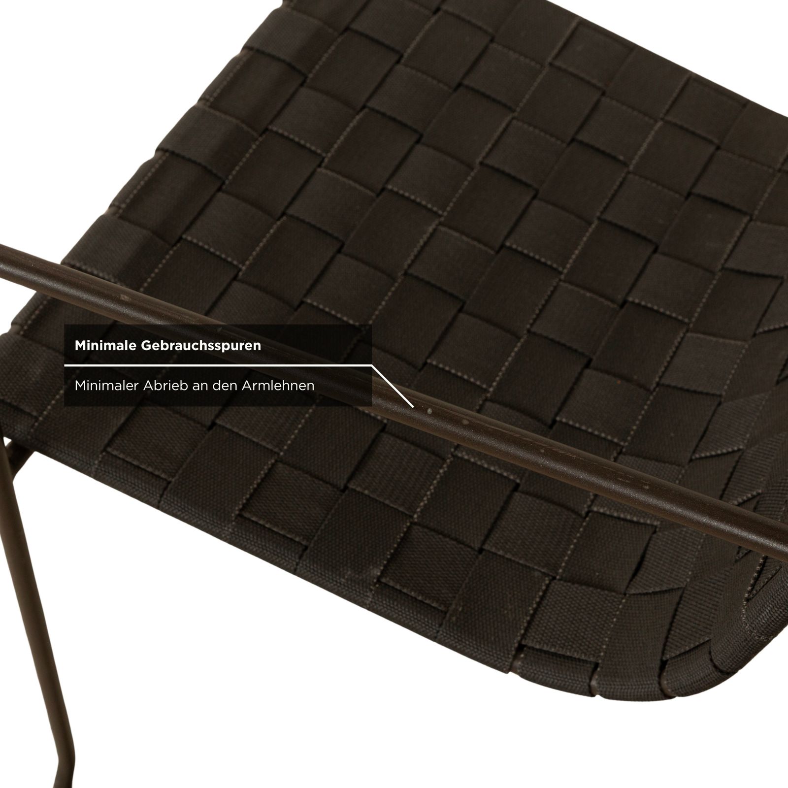 Chaise Andreu World Trenza en métal, noire brun foncé, extérieur photo 334.0
