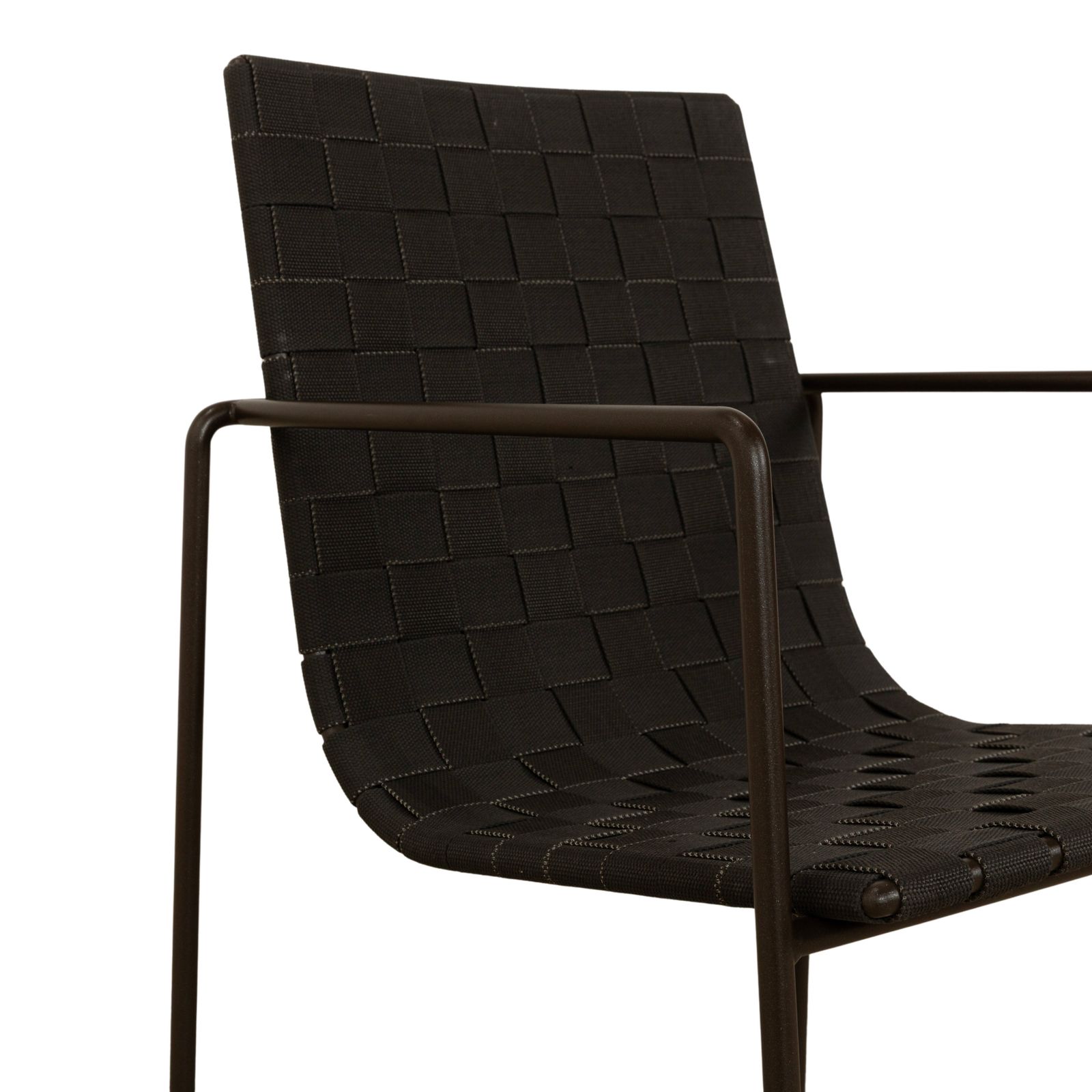 Set Van 6 Andreu World Trenza Stoelen Met Metalen Frame, Zwart/Donkerbruin, Voor Buiten photo vinterior