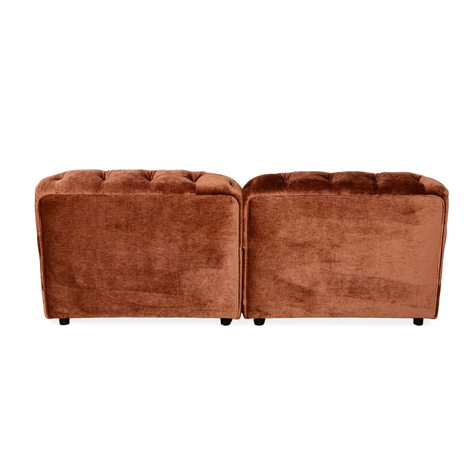 photo furniture Canapé 2 places Bretz Cocoa Island en velours boutonné, brun bronze