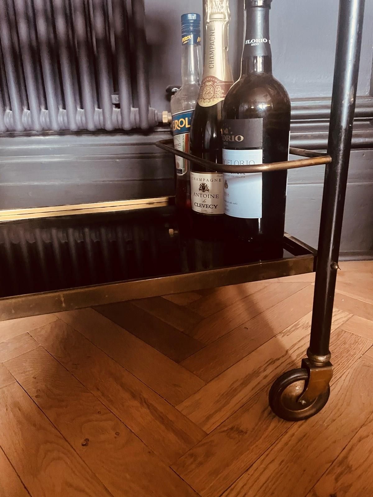 Chic French Bar Cart, 1970s, Vintage photo Furniture