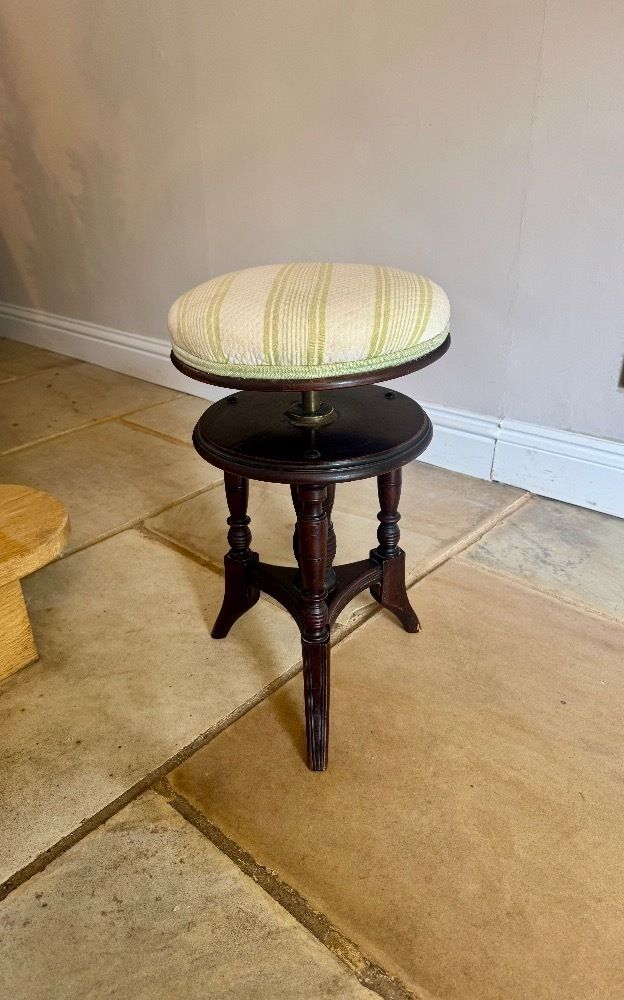 Edwardian Mahogany Revolving Piano Stool photo furniture