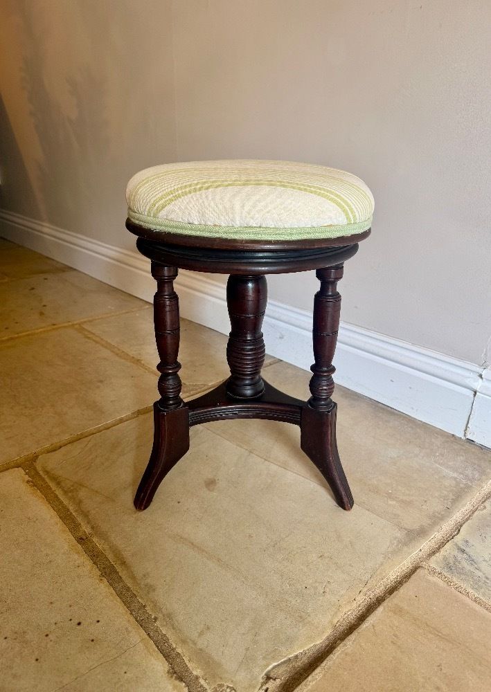 Edwardian Mahogany Revolving Piano Stool photo vinterior