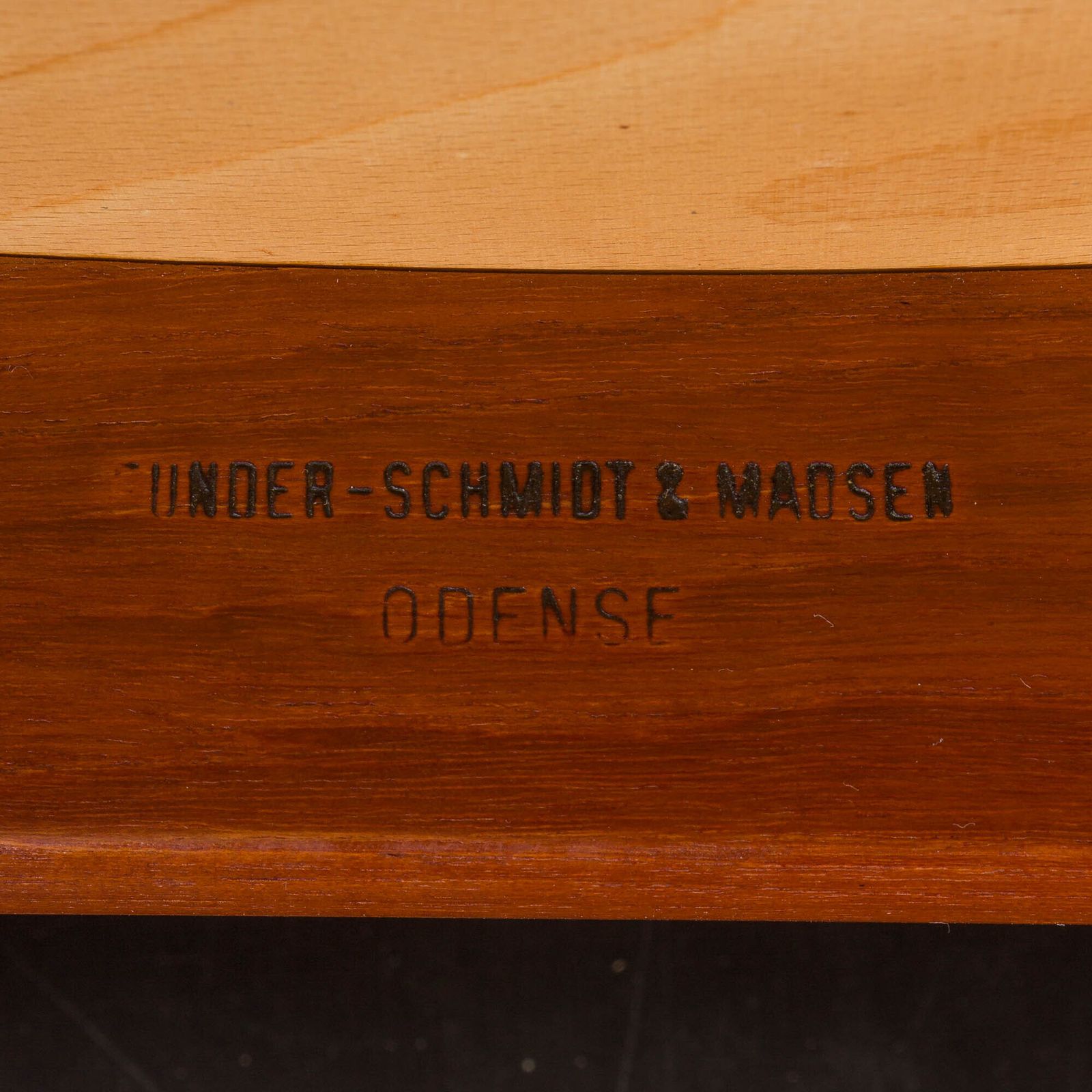 photo for sale Teak Mid Century Chair By Funder Schmidt & Madsen In Black Aniline Leather, Denmark 1960s