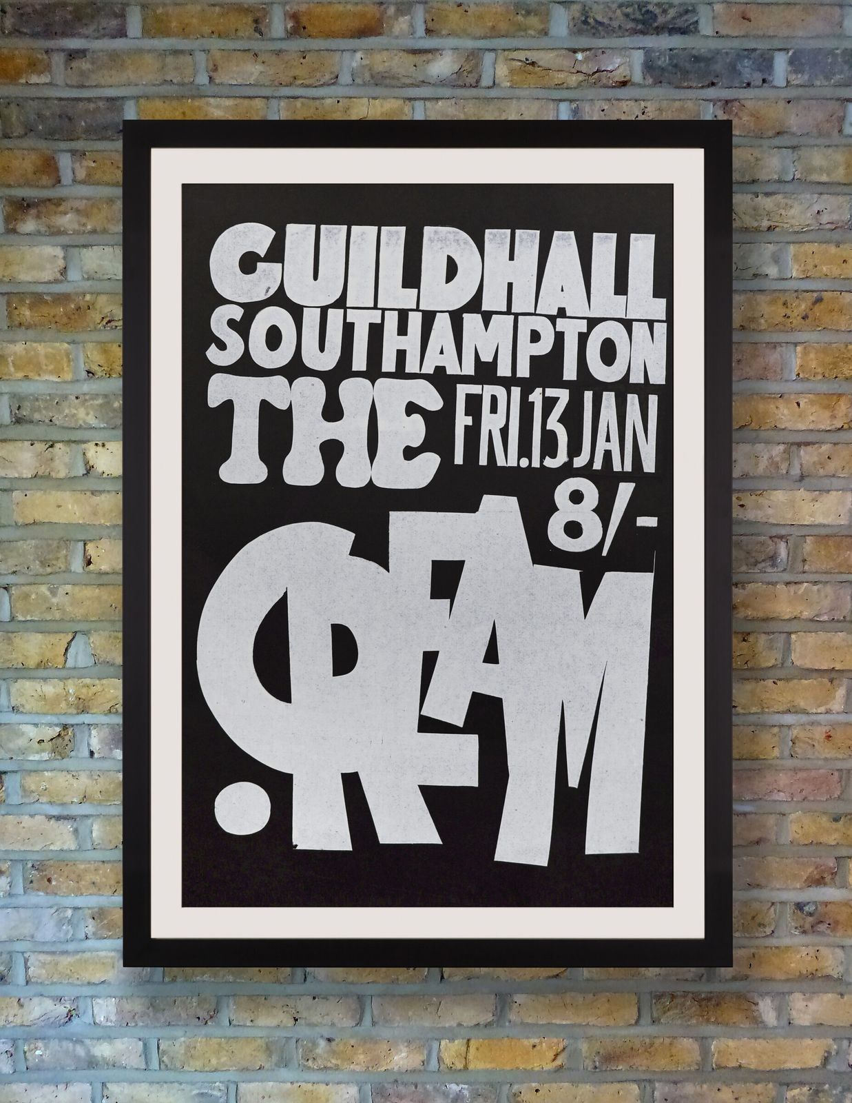 Cream Original Vintage Uk Concert Poster, Guildhall, Southampton, 1967 photo furniture