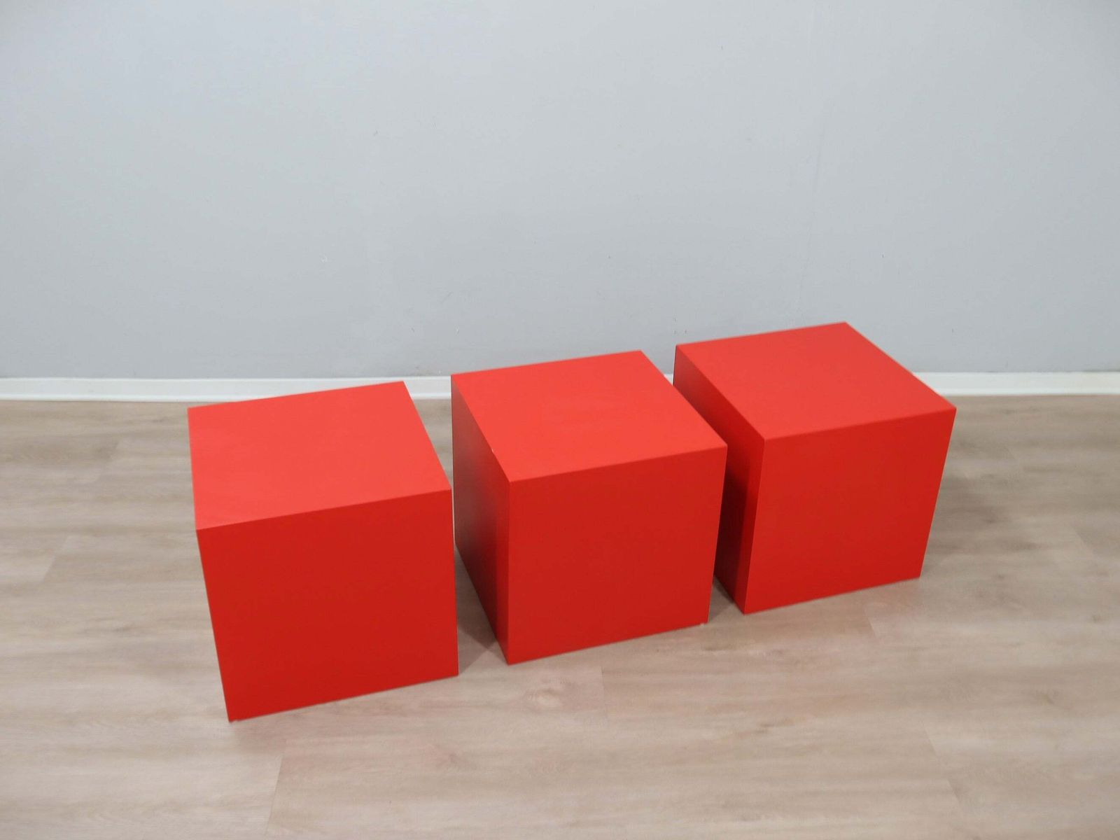 1960s Italian Fiberglass Cube Stools / Side Tables, Set Of 3 photo 968.0