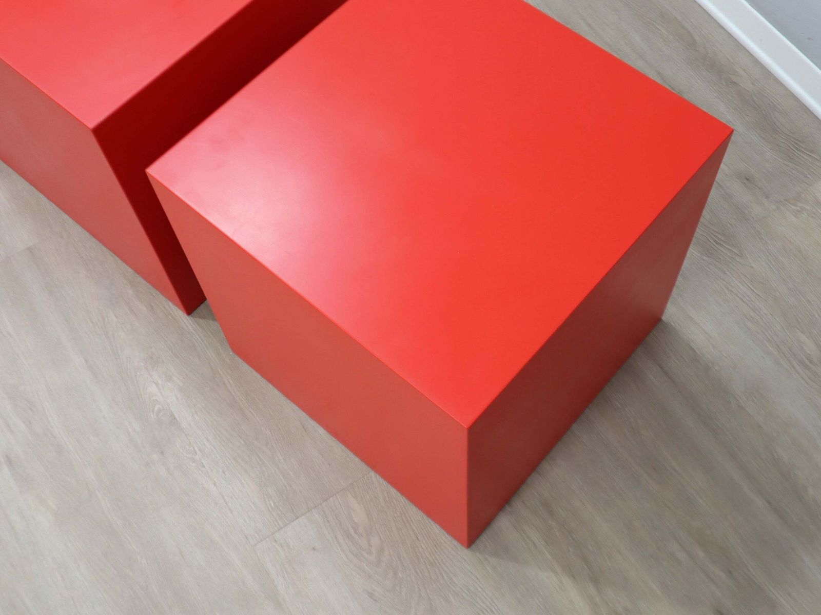 1960s Italian Fiberglass Cube Stools / Side Tables, Set Of 3 photo vintage