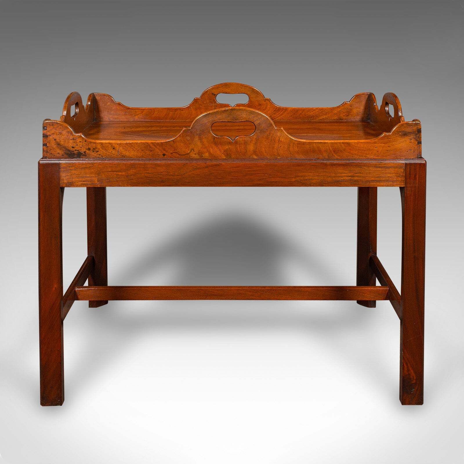 Vintage Butler's Serving Table, English, Afternoon Tea Tray On Stand, Art Deco photo vinterior