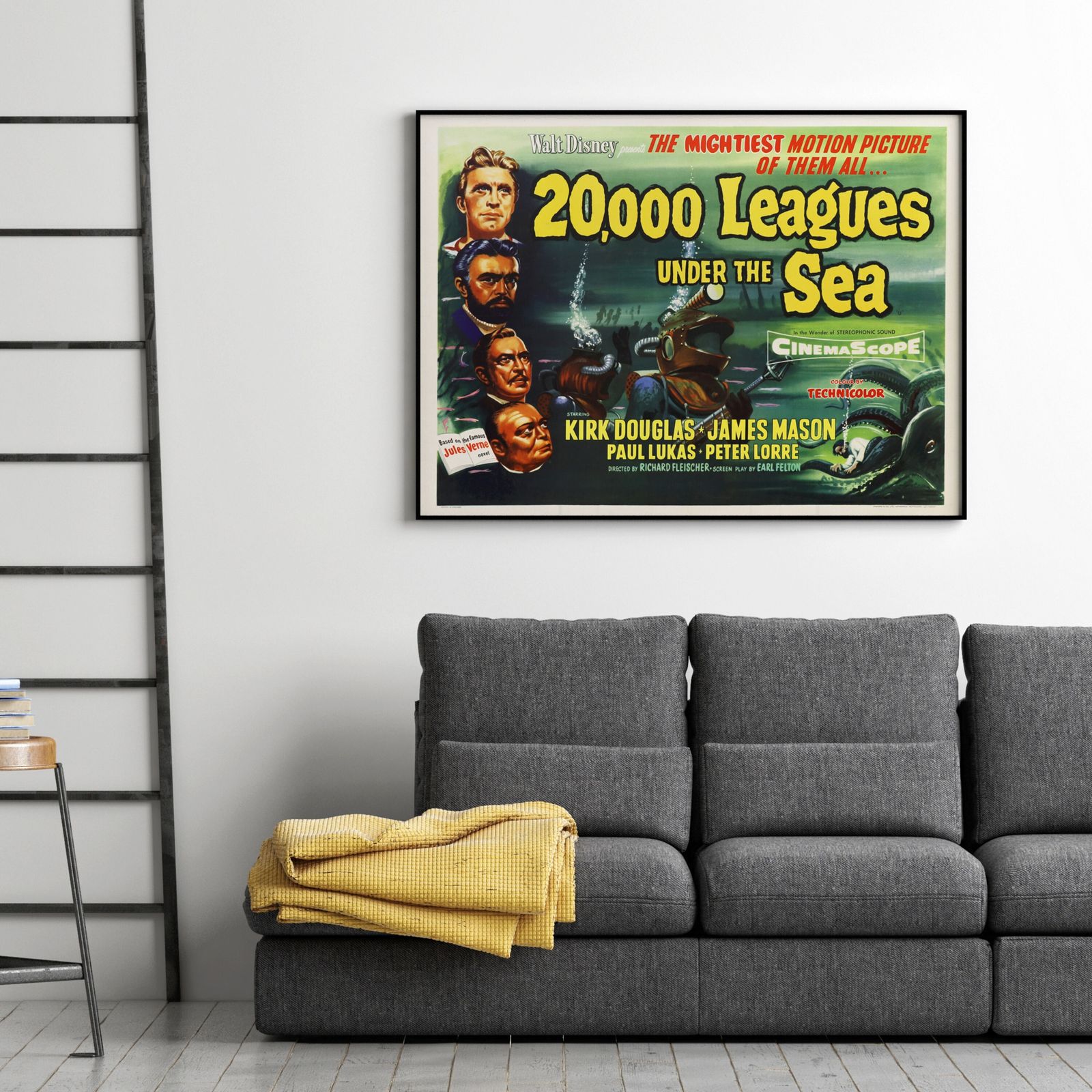 '20000 Leagues Under The Sea' Original Vintage British Quad Movie Poster, 1955 photo for sale