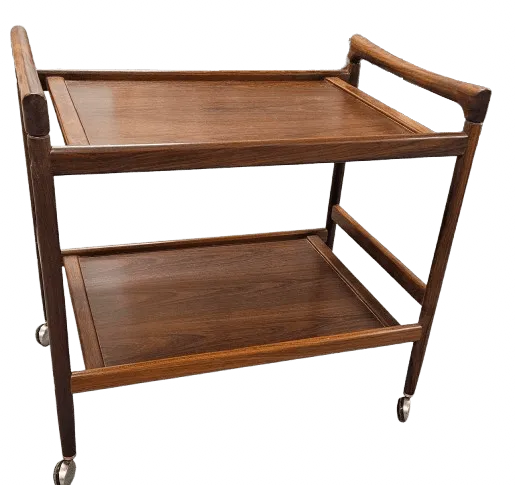 Dyrlund Rosewood Cocktail Trolley Bar Cart photo for sale