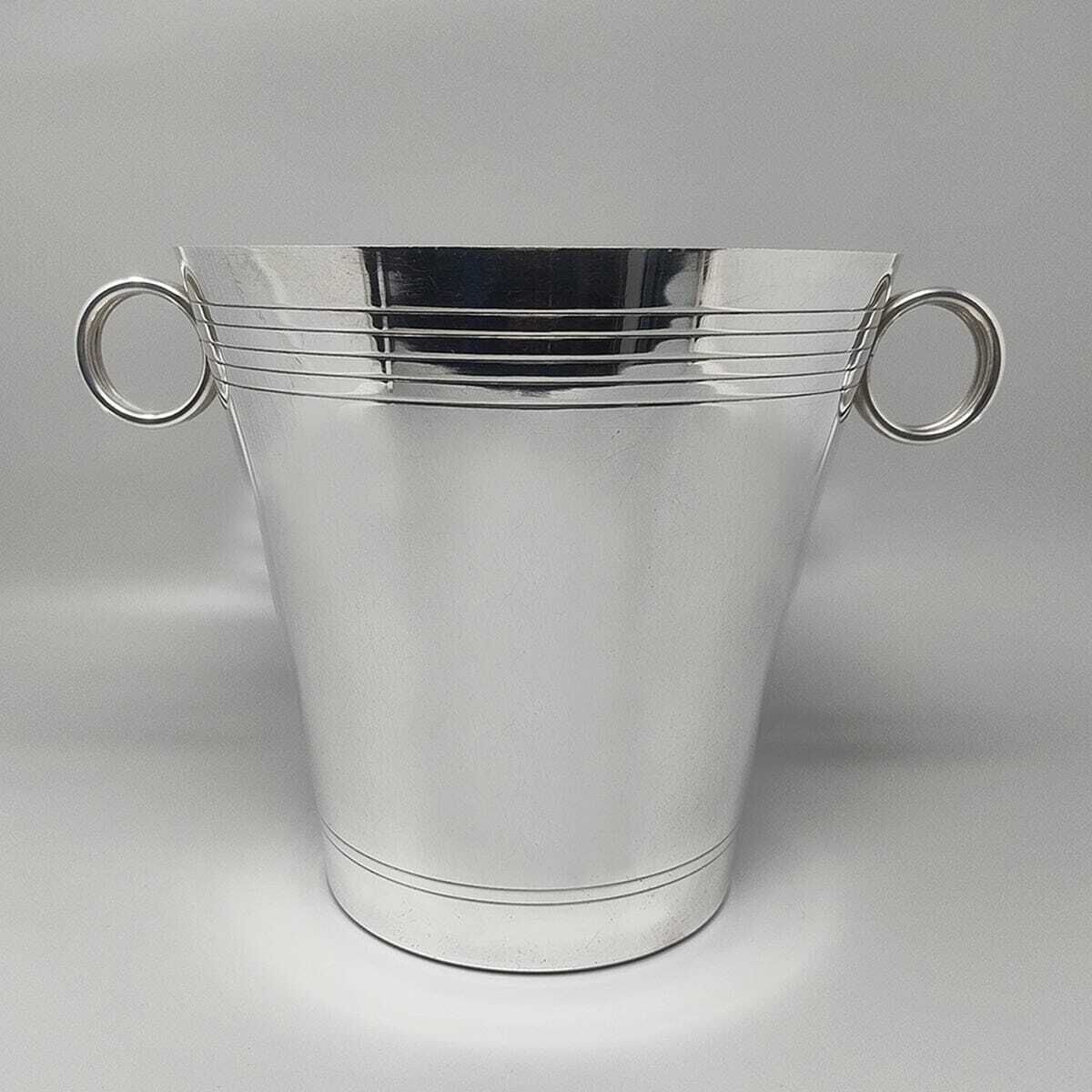 1930s Gorgeous Art Deco Champagne Or Ice Bucket By Udner In Silver Plated. Made In France photo furniture