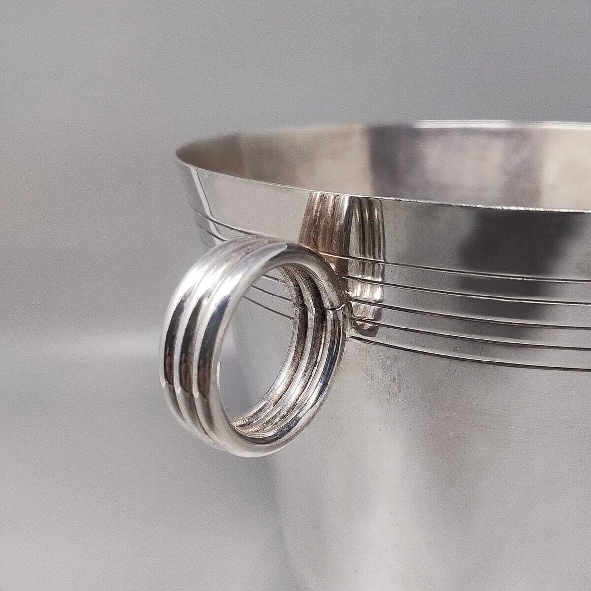 1930s Gorgeous Art Deco Champagne Or Ice Bucket By Udner In Silver Plated. Made In France photo buy