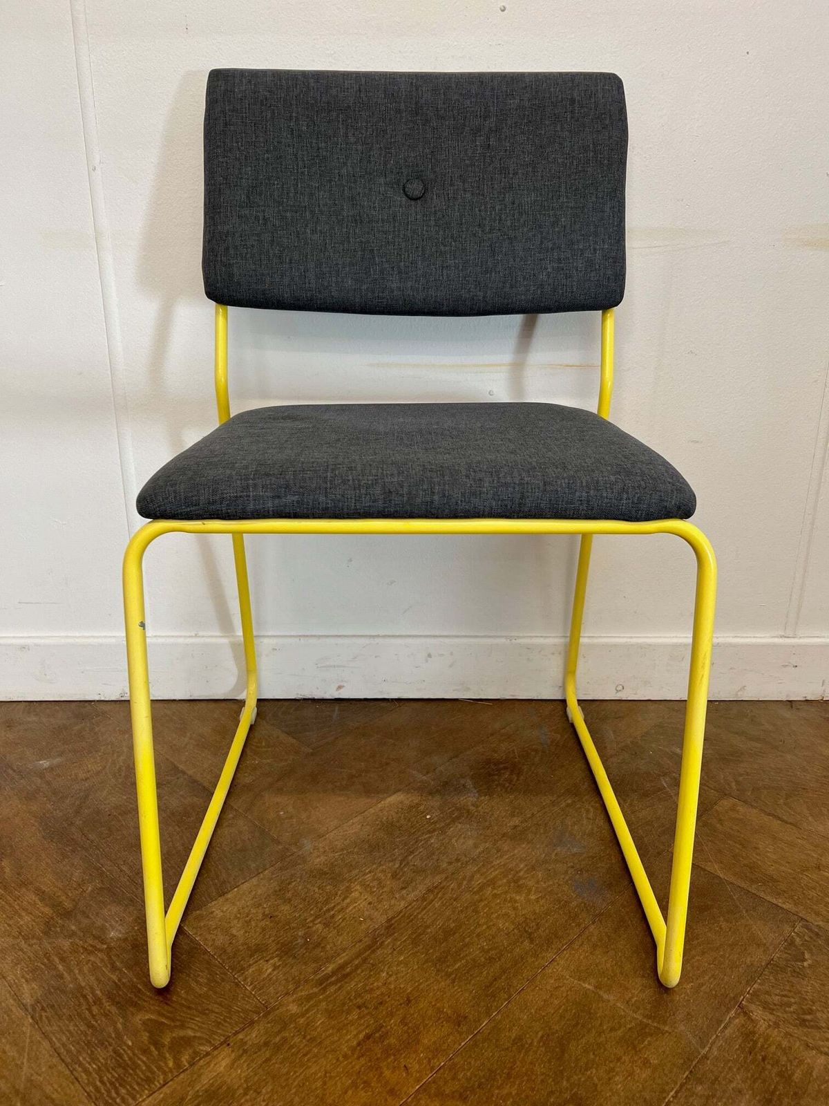 Used Bla Station Tundra Meeting Chair Grey Cloth/Yellow Frame (Set Of 4)