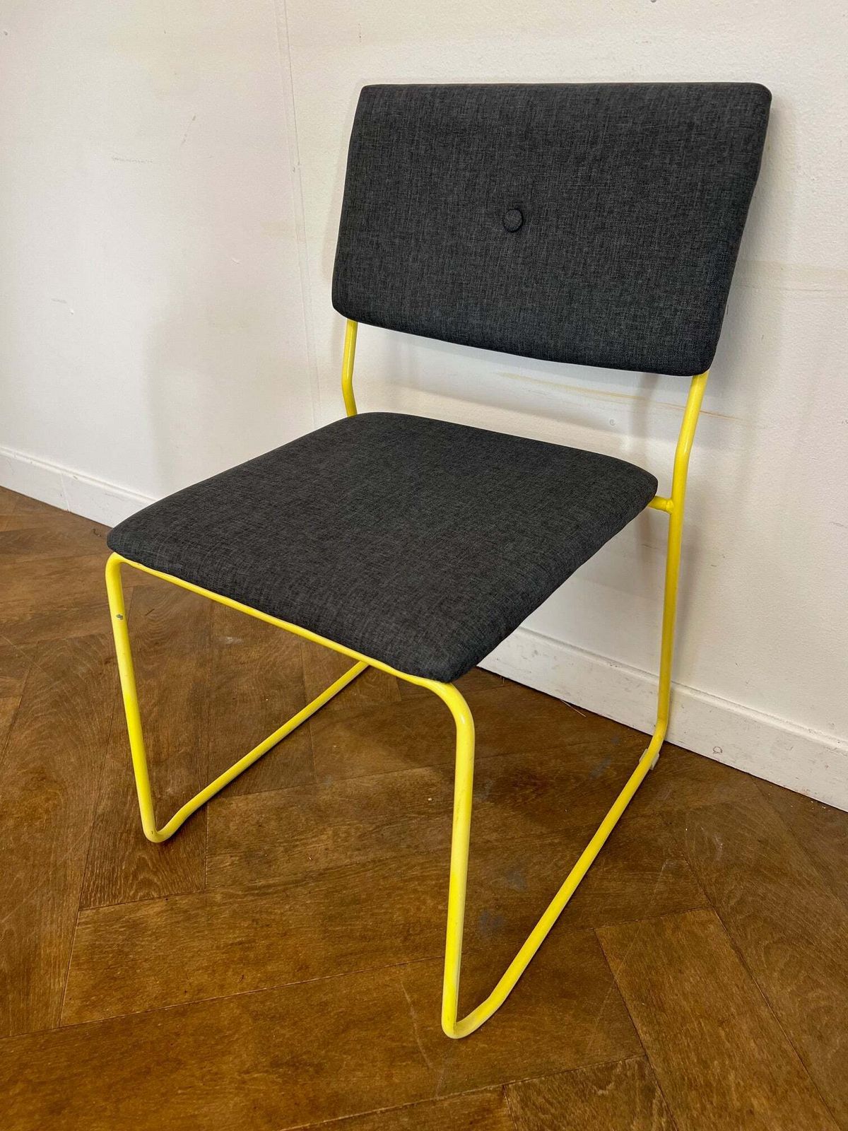 Used Bla Station Tundra Meeting Chair Grey Cloth/Yellow Frame (Set Of 4) photo furniture