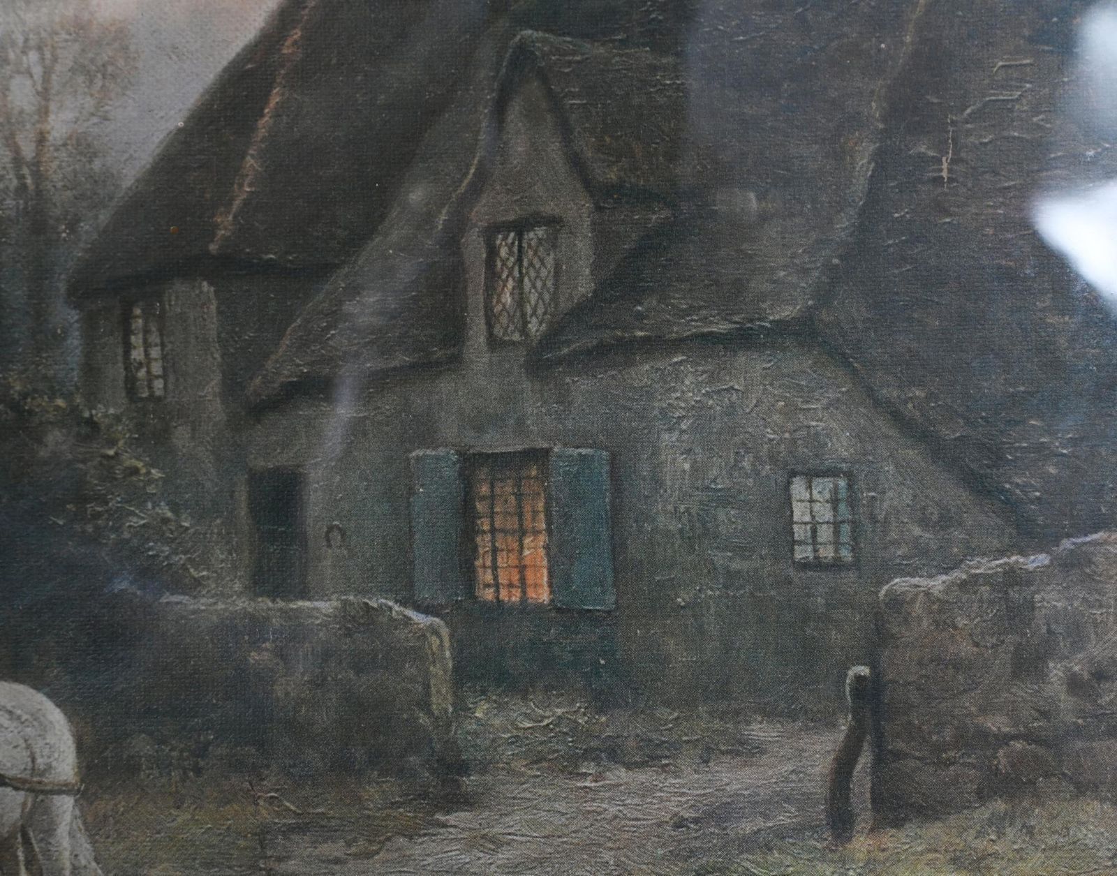 Edwardian Suffolk Cottage Landscape Print Pastel 1910 photo buy
