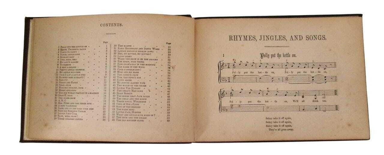 Rare C1867 Rhymes Jingles And Songs By J. S Laurie & Thomas Murby, Victorian Nurseries Infant Schools, Antique Laurie's Song Book, Third Edt photo for sale