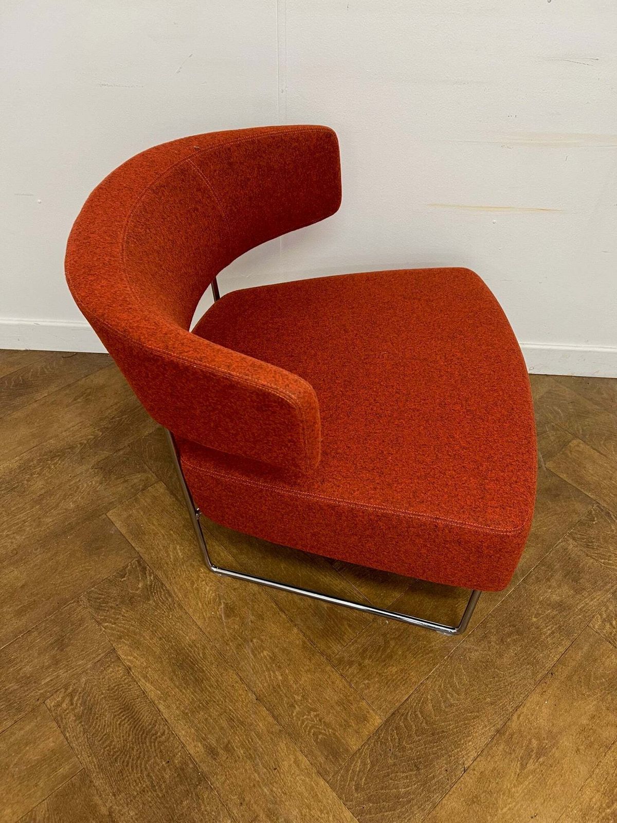 Used Andreu World Tauro Bu4203 Lounge Chair In Orange Cloth photo for sale