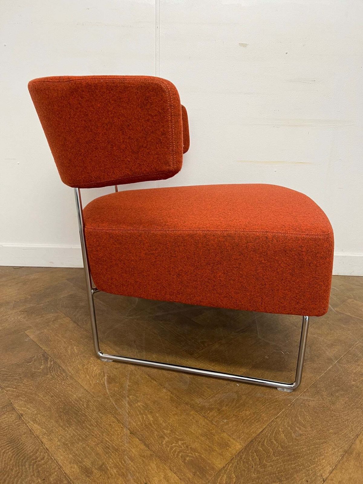 Used Andreu World Tauro Bu4203 Lounge Chair In Orange Cloth photo Furniture