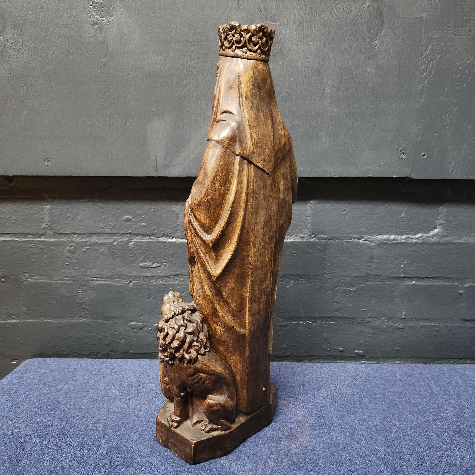 Our Lady Of Flanders Plaster Statue, French photo for sale