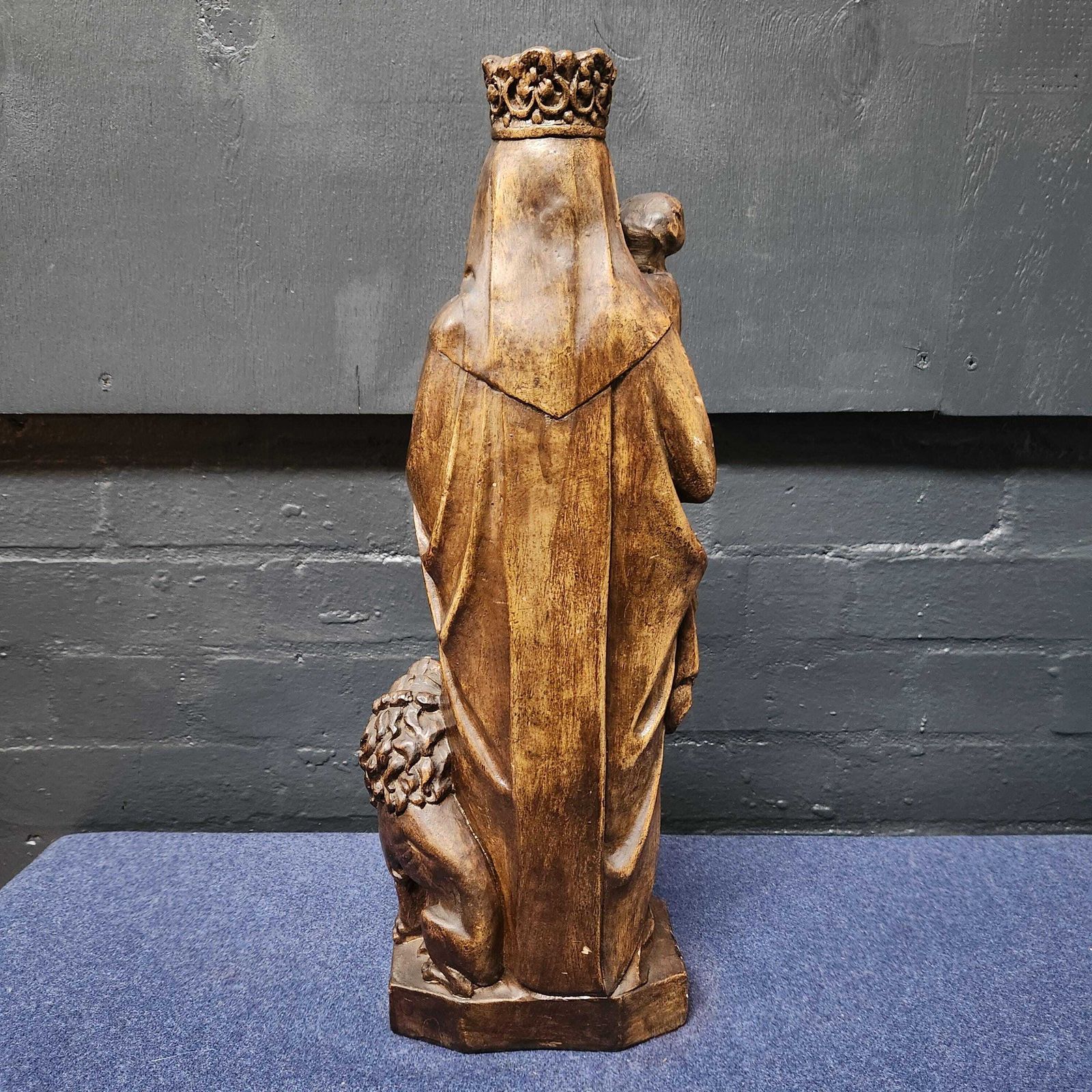 Our Lady Of Flanders Plaster Statue, French photo Art