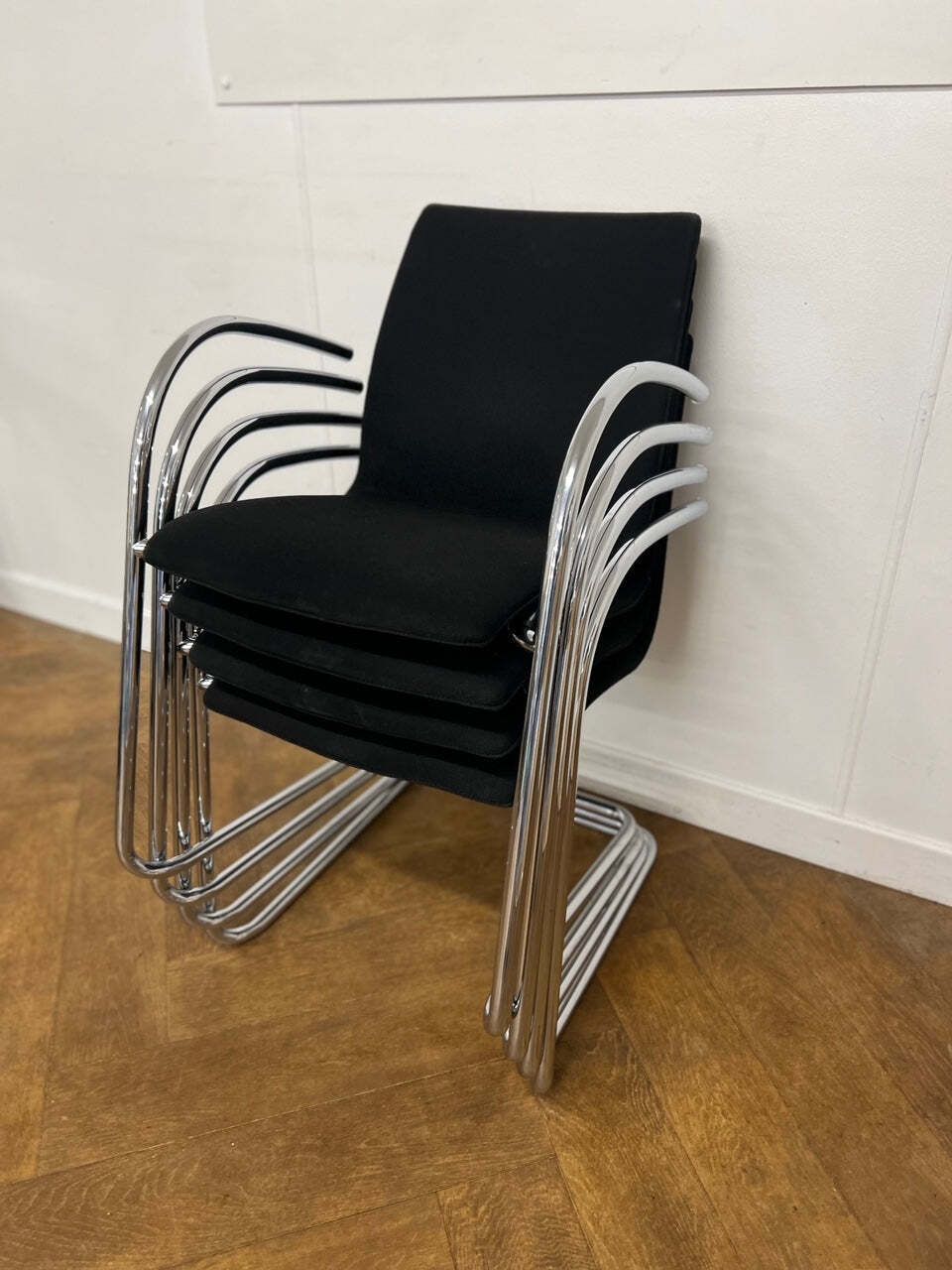 Used Kusch & Co Ona Plaza 8500 Chair In Black Cloth Set Of 4 photo buy