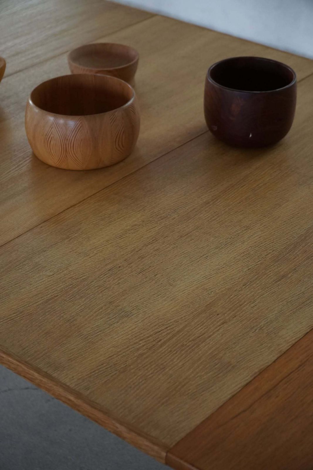 photo for sale Mid Century Oval Oak Dining Table With Three Extensions, Danish Modern, 1960s