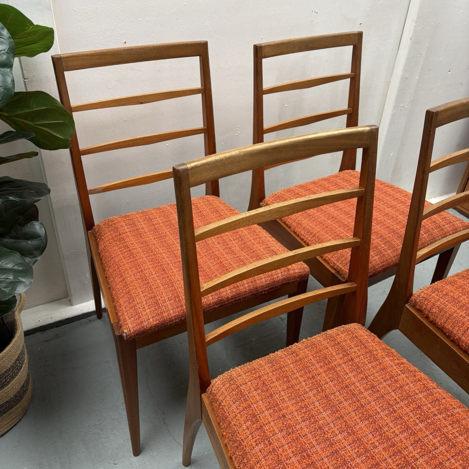 4 Mid Century Upholstered Teak Dining Chairs From McIntosh, 1960s, Model No 9073 photo buy