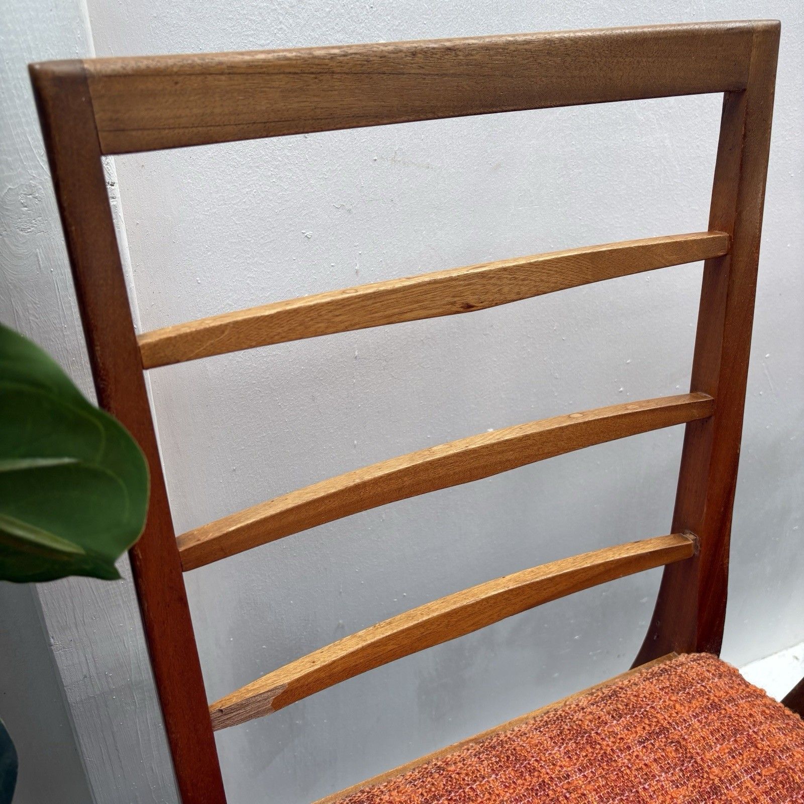 photo buy 4 Mid Century Upholstered Teak Dining Chairs From McIntosh, 1960s, Model No 9073